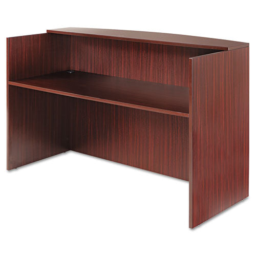 Alera® Alera Valencia Series Reception Desk with Transaction Counter, 71" x 35.5" x 29.5" to 42.5", Mahogany