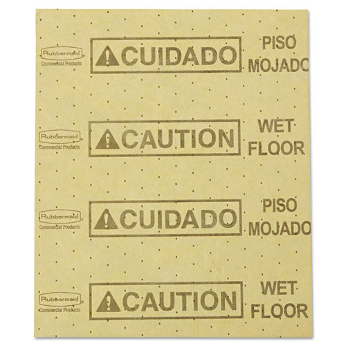 Rubbermaid® Commercial Over-The-Spill Pad, Caution Wet Floor, 16 oz, 16.5 x 20, 22 Sheets/Pad