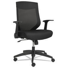 Alera® Alera EB-K Series Synchro Mid-Back Flip-Arm Mesh Chair, Supports Up to 275 lb, 18.5“ to 22.04" Seat Height, Black