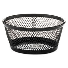 Rolodex™ Mesh Jumbo Nestable Paper Clip Dish, Wire Mesh, 4.3" Diameter x 2"h, Black