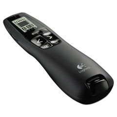 Logitech® R800 Wireless Laser Presentation Remote w/LCD Display, Class 2, 100 ft Range, Matte Black