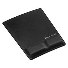 Fellowes® Ergonomic Memory Foam Wrist Support with Attached Mouse Pad, 8.25 x 9.87, Black