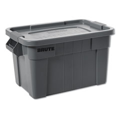 Rubbermaid® Commercial BRUTE Tote with Lid, 14 gal, 27.5" x 16.75" x 10.75", Gray