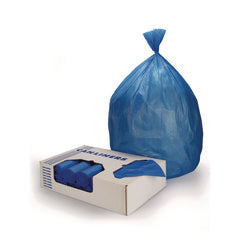 Heritage High-Density Waste Can Liners, 23 gal, 14 mic, 30" x 43", Blue, 25 Bags/Roll, 10 Rolls/Carton