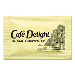 Café Delight Yellow Sweetener Packets, 0.08 g Packet, 2000 Packets/Box