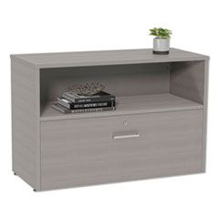 Linea Italia® Urban 36" Credenza, Bottom Pedestal, 35.25w x 15.25d x 23.75h, Ash