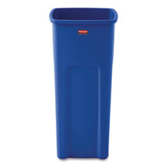 Rubbermaid® Commercial Untouchable Square Waste Receptacle, 23 gal, Plastic, Blue