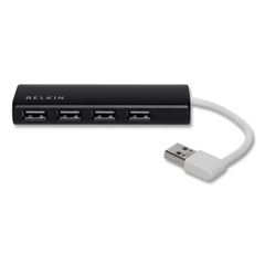 Belkin® Ultra-Slim Travel Hub, 4 Ports, Nightshade/White