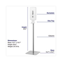 Dial® FIT Touch Free Dispenser Floor Stand, 15.7 x 15.7 x 58.3, White