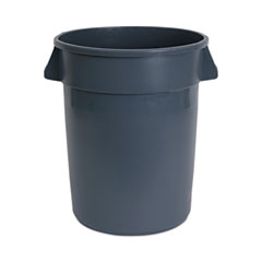 Boardwalk® Round Waste Receptacle, 32 gal, Linear-Low-Density Polyethylene, Gray