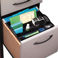 Rubbermaid® Plastic Hanging Desk Drawer Organizer, Eight Compartments, 12.5 x 7.75 x 3.25, Black