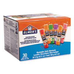 Elmer's® Clear School Glue Stick, Scented, Assorted, 0.21 oz, Dries Clear, 30/Pack