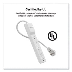 Belkin® Home/Office Surge Protector with Rotating Plug, 6 AC Outlets, 6 ft Cord, 720 J, White