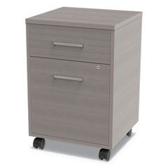 Linea Italia® Urban Mobile File Pedestal, Left or Right, 2-Drawers: Box/File, Legal/A4, Ash, 16" x 15.25" x 23.75"