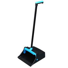 Impact® LobbyMaster Plastic Dust Pan, 12.32" Wide, 31.84" Aluminum Handle, Blue/Black, 6/Carton