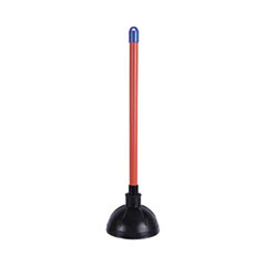 Boardwalk® Toilet Plunger, 18" Plastic Handle, 5.63" dia, Red/Black